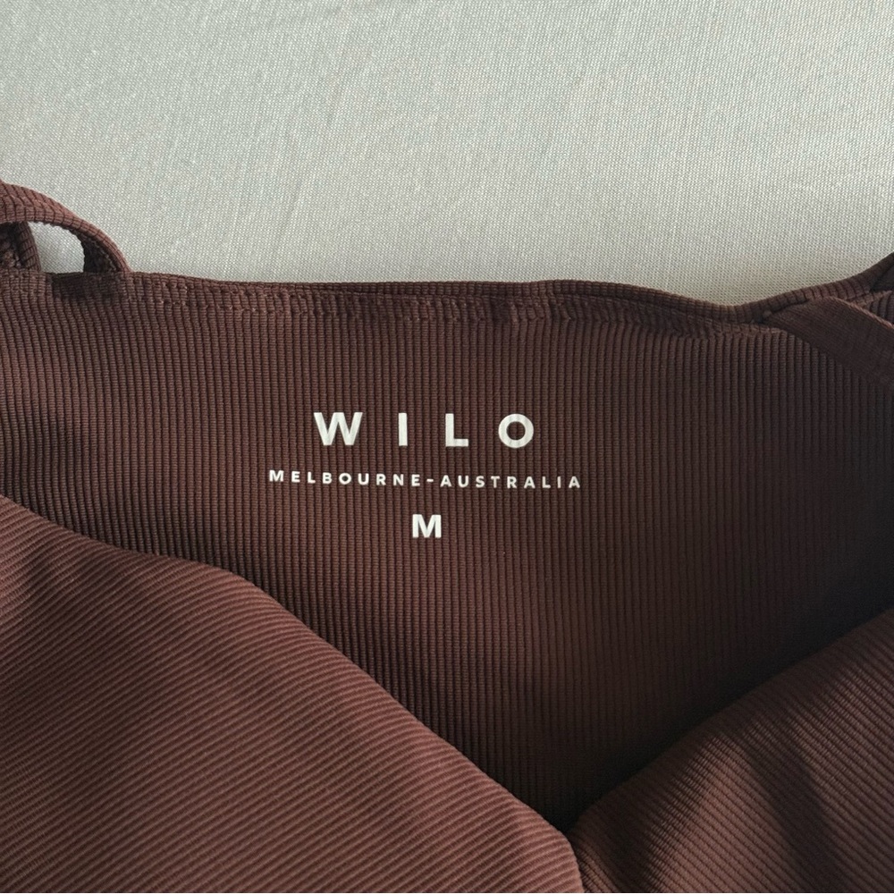 Wilo‎ The Label Flare Leg Jumpsuit Ribbed Athleisure Yoga Pilates Dance Sz M - Picture 9 of 16